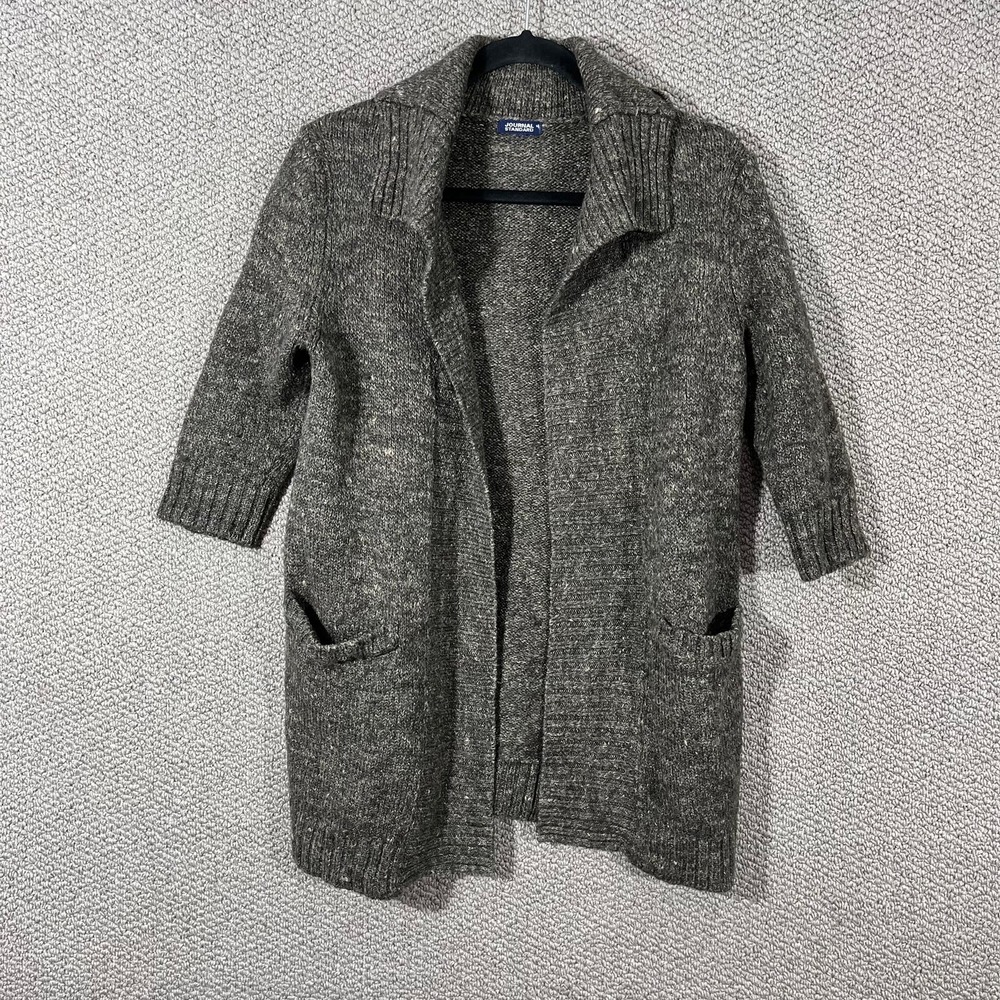 Journal Standard Cardigan Sweater‎ Womens Medium Brown Short Sleeves Open Front